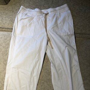 Land 'n Sea White Cotton Drawstring Cropped Pants - Size 10